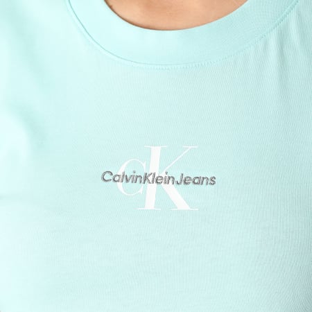 Calvin Klein - Tee Shirt Col Rond Femme 2564 Bleu Turquoise