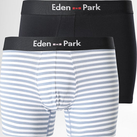 Eden Park - Lot De 2 Boxers EP1221H39P2 Bleu Marine Blanc Bleu Clair