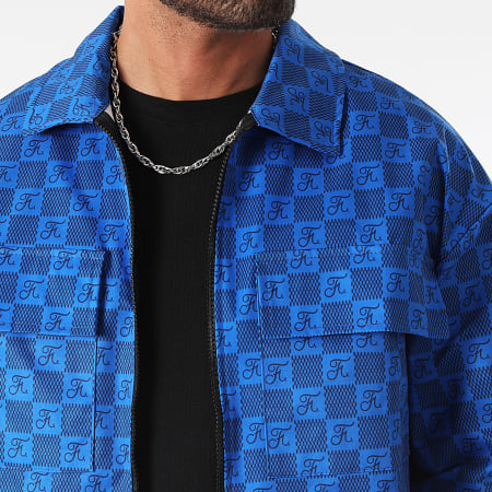 Final Club - Conjunto de chaqueta con cremallera y pantalón cargo Damier 0039 Azul Real