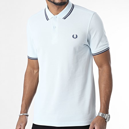 Fred Perry - Polo Manches Courtes Twin Tipped M3600 Bleu Clair