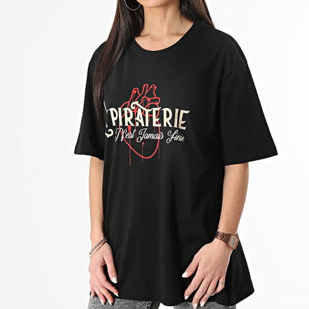 La Piraterie - Tee Shirt Oversize Femme Coeur De Ratpi Noir