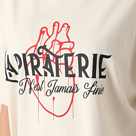 La Piraterie - Camiseta oversize de mujer Coeur De Ratpi Beige