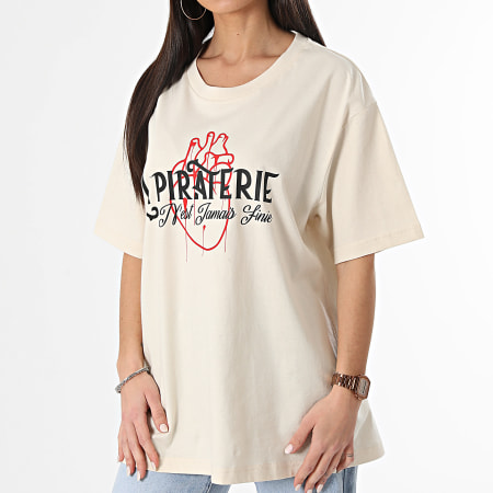 La Piraterie - Tee Shirt Oversize Femme Coeur De Ratpi Beige