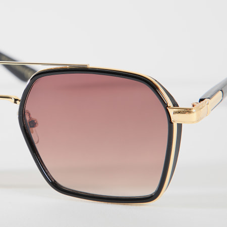 LBO - Lunettes De Soleil Marron Dégradé Doré