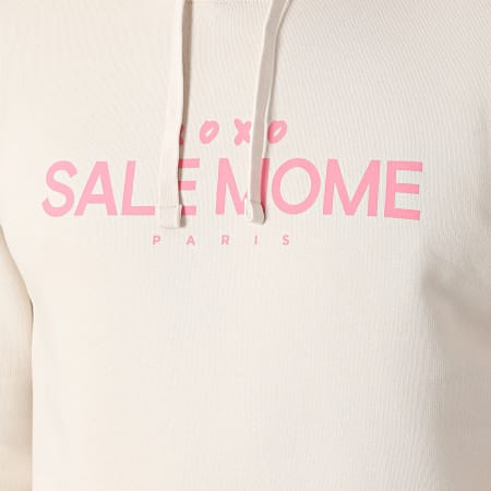 Sale Môme Paris - Felpa con cappuccio Valentine Beige Pink Teddy