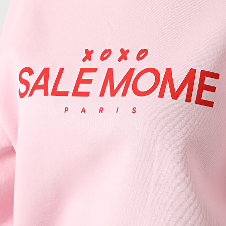 Sale Môme Paris - Sweat Crewneck Femme Valentine Nounours Rose Rouge