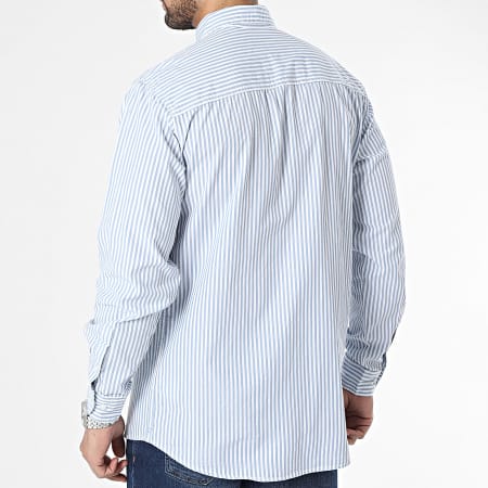 Tiffosi - Columbia Camicia a righe a maniche lunghe 10053812 Bianco Azzurro