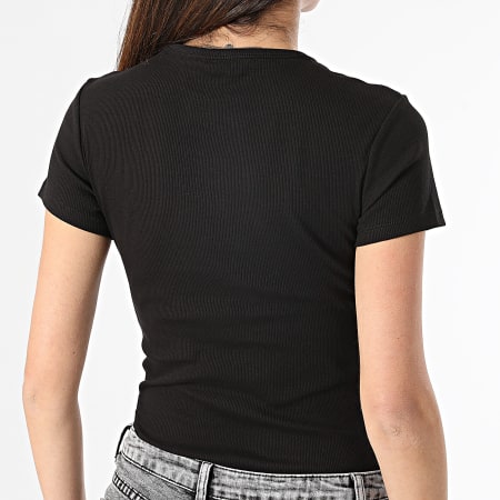 Tommy Jeans - Camiseta de mujer Essential Slim Tee 7383 Negro