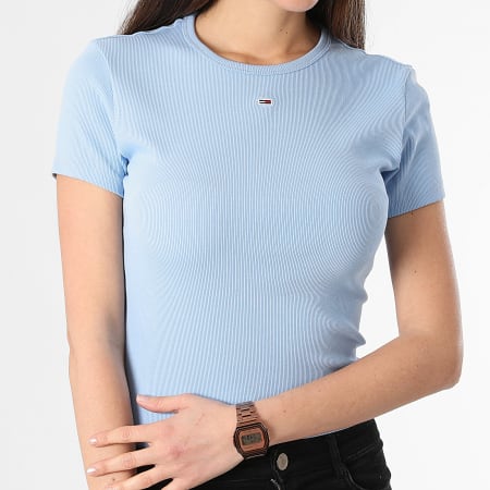 Tommy Jeans - T-shirt donna Essential Slim 7383 Azzurro