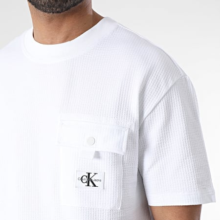 Calvin Klein - Camiseta con bolsillo 5214 Blanca