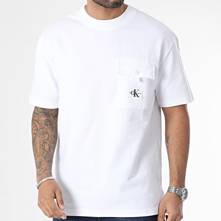 Calvin Klein - Maglietta con tasca 5214 bianco
