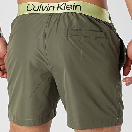 Calvin Klein - Shorts de baño Medium Drawstring 0945 Caqui Verde