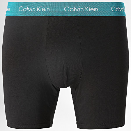 Calvin Klein - Set di 3 boxer NB1770A Nero Bianco Beige Turchese