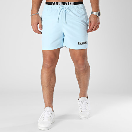 Calvin Klein - Shorts de baño Medium Double WB 0992 Azul claro