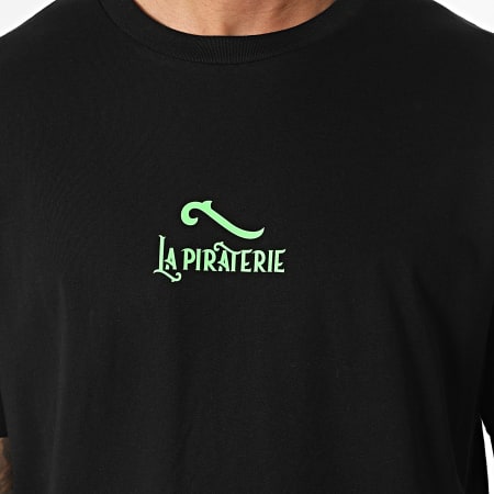 La Piraterie - Oversize Neon Camiseta Negro Verde Fluo
