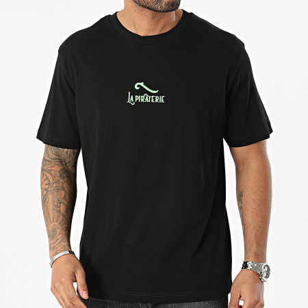 La Piraterie - Tee Shirt Oversize Neon Noir Vert Fluo