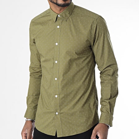 Only And Sons - Camicia slim a maniche lunghe Sane Life 7764 Verde Khaki