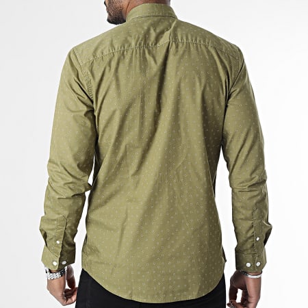 Only And Sons - Chemise Manches Longues Slim Sane Life 7764 Vert Kaki