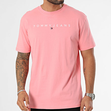 Tommy Jeans - Maglietta con logo Reg Linear 7993 Rosa