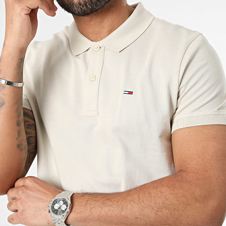Tommy Jeans - Polo Manches Courtes Slim Placket 8312 Beige