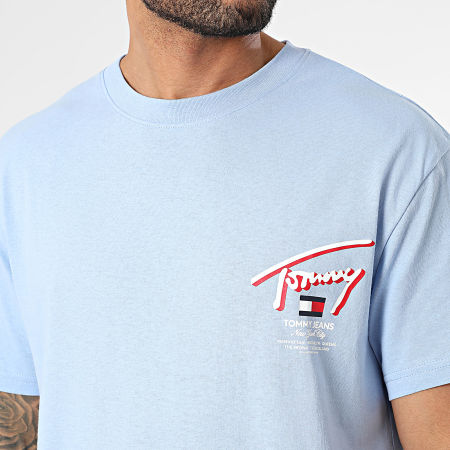 Tommy Jeans - Tee Shirt Reg 3D Street 8574 Bleu Clair