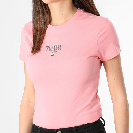 Tommy Jeans - Maglietta donna Essential Logo Slim 7839 Rosa