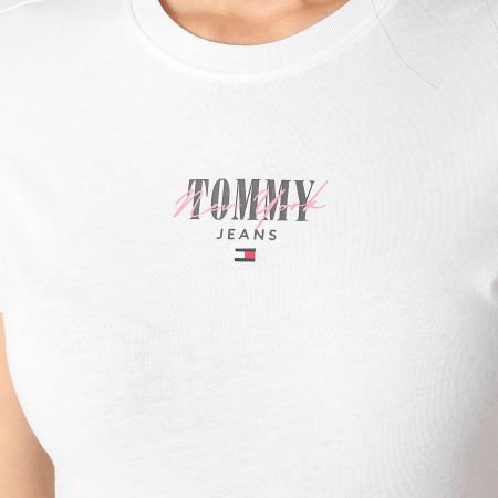 Tommy Jeans - Camiseta de mujer Essential Logo Slim Tee 7839 Blanca