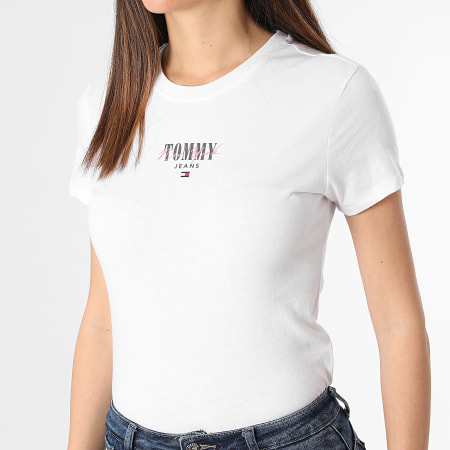 Tommy Jeans - Tee Shirt Slim Femme Essential Logo 7839 Blanc