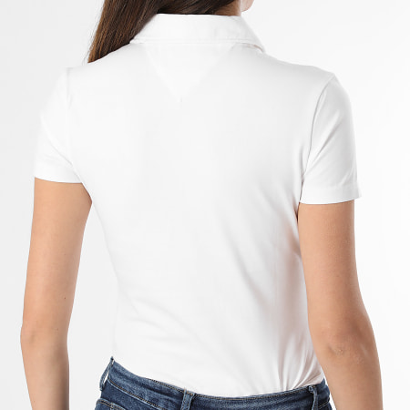 Tommy Jeans - Polo Manches Courtes Slim Femme Essential 7220 Blanc