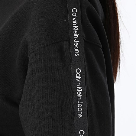 Calvin Klein - Felpa con cappuccio a righe da donna 3078 Nero