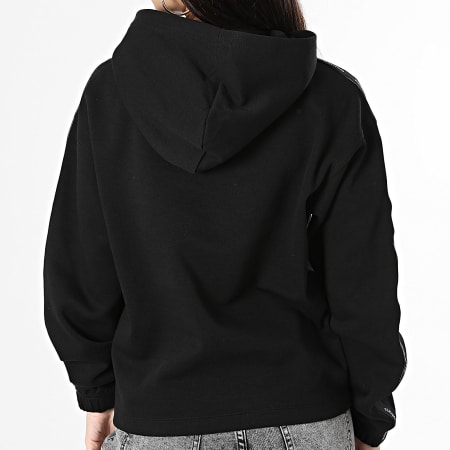 Calvin Klein - Sudadera con capucha a rayas para mujer 3078 Negro