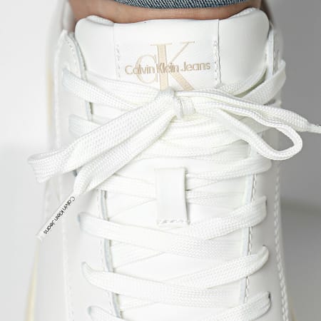 Calvin Klein - Chunky Supsole Mono Leather 0068 Bright White Creamy White Garnet Sneakers