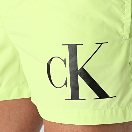 Calvin Klein - Pantaloncini da bagno con coulisse 0967 verde fluo