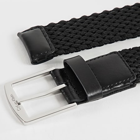 Calvin Klein - Cinturón elástico trenzado Casual 1572 Negro