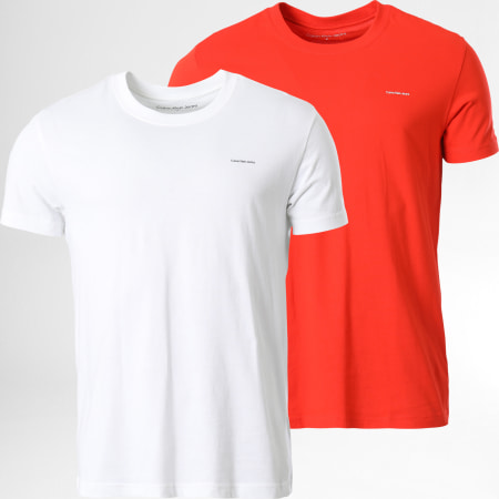 Calvin Klein - Lot De 2 Tee Shirts 5203 Blanc Rouge