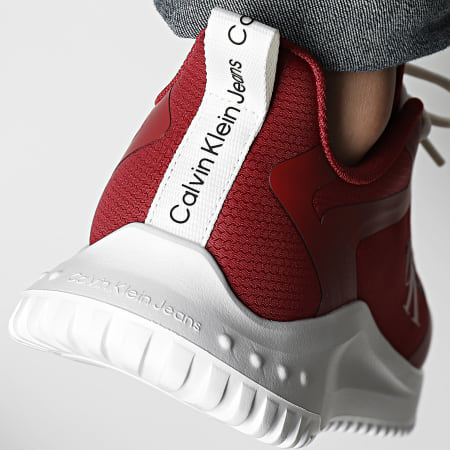 Calvin Klein - Eva Runner Low Lace 0968 Garnet Bright White Sneakers