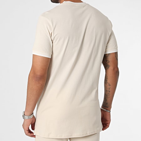 Frilivin - Conjunto de camiseta y pantalón corto de jogging beige