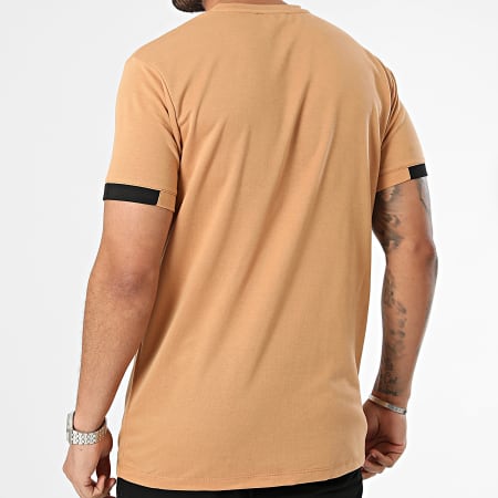 Frilivin - Conjunto de camiseta negra camel y pantalón corto de jogging