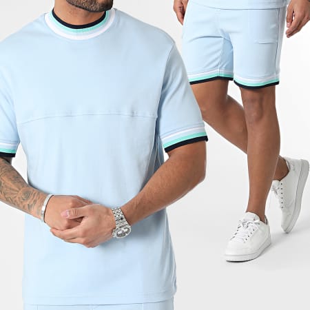 Frilivin - Conjunto de camiseta y pantalón corto azul claro