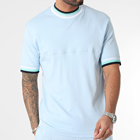 Frilivin - Set di maglietta e pantaloncini da jogging blu chiaro