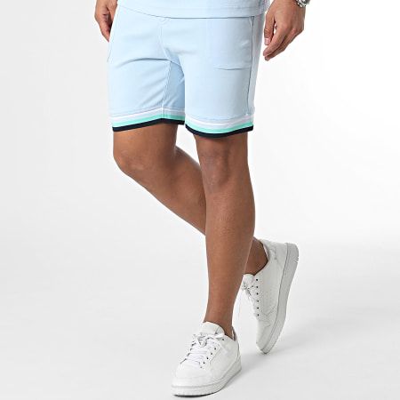 Frilivin - Conjunto de camiseta y pantalón corto azul claro