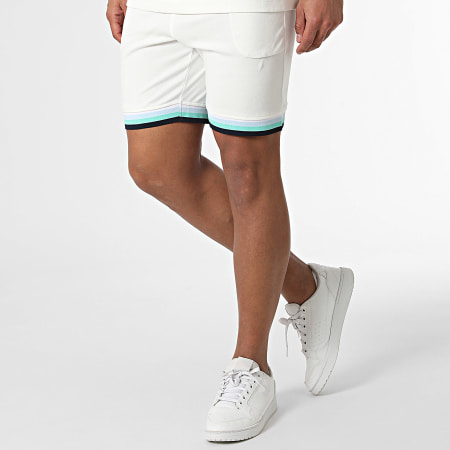 Frilivin - Conjunto de camiseta blanca y pantalón corto de jogging