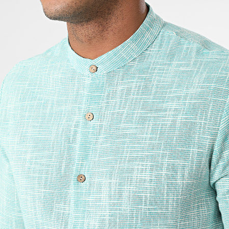 Frilivin - Conjunto de camisa de manga larga y pantalón azul turquesa
