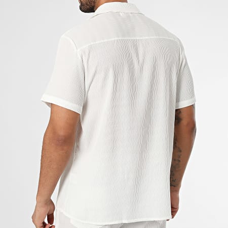 Frilivin - Conjunto de camisa blanca de manga corta y pantalón corto de jogging