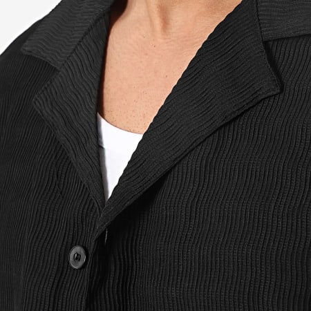Frilivin - Set camicia nera a maniche corte e pantaloncini da jogging