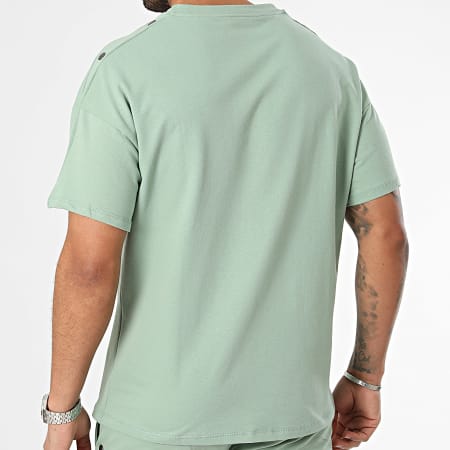 Frilivin - Conjunto de camiseta verde y pantalón corto de jogging