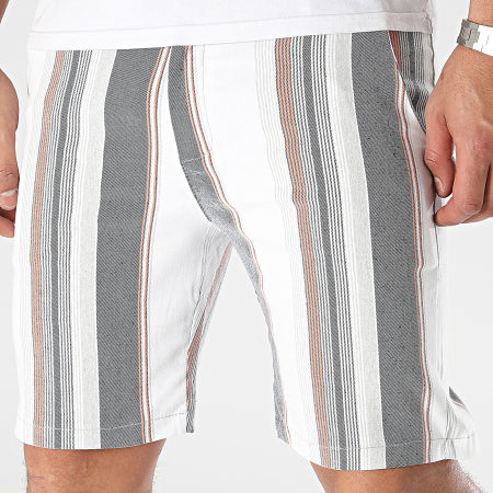 Frilivin - Pantalones cortos chinos de rayas blancas y negras