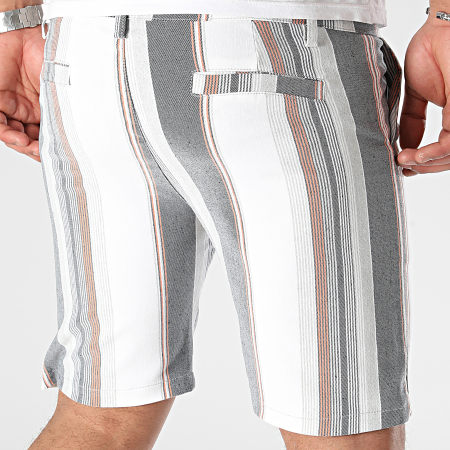 Frilivin - Pantalones cortos chinos de rayas blancas y negras