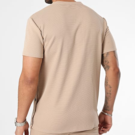 Frilivin - Conjunto de camiseta camel y pantalón corto de jogging