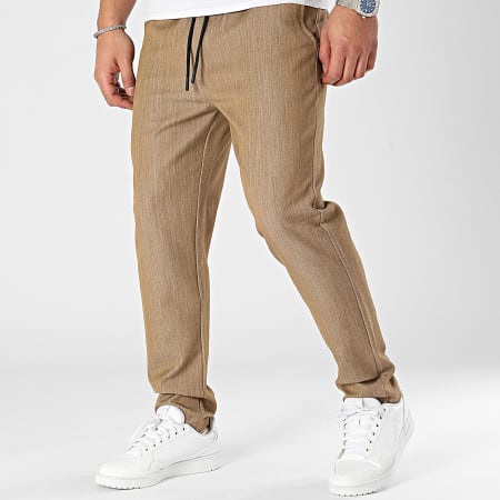 KZR - Pantaloni in cammello chiné